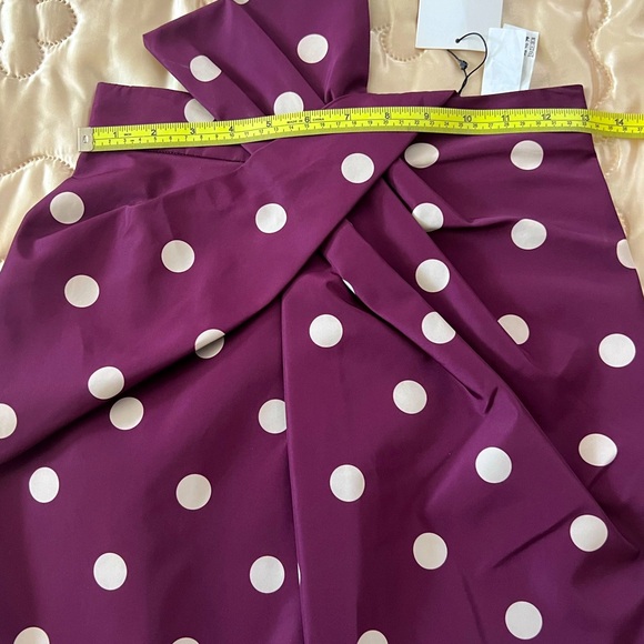 Zara Purple and White Polka Dots Miniskirt with Bow Embellishment - Picture 5 of 11